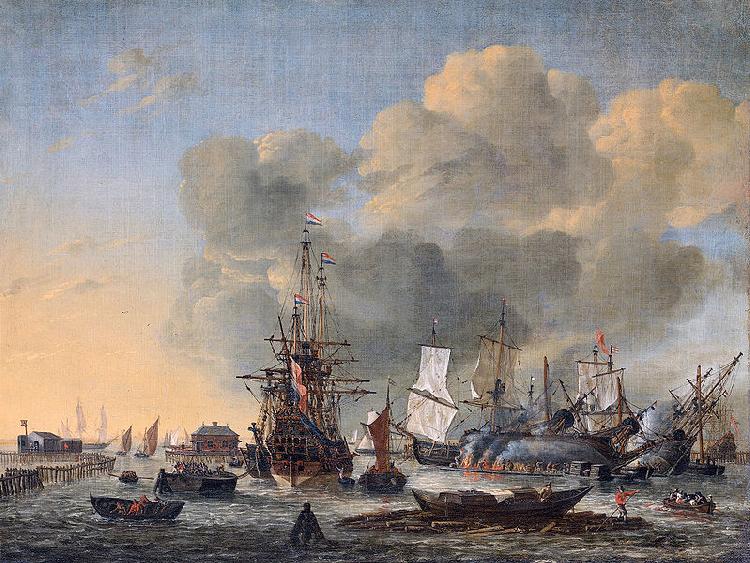 Reinier Nooms Caulking ships at the Bothuisje on the Y at Amsterdam Sweden oil painting art